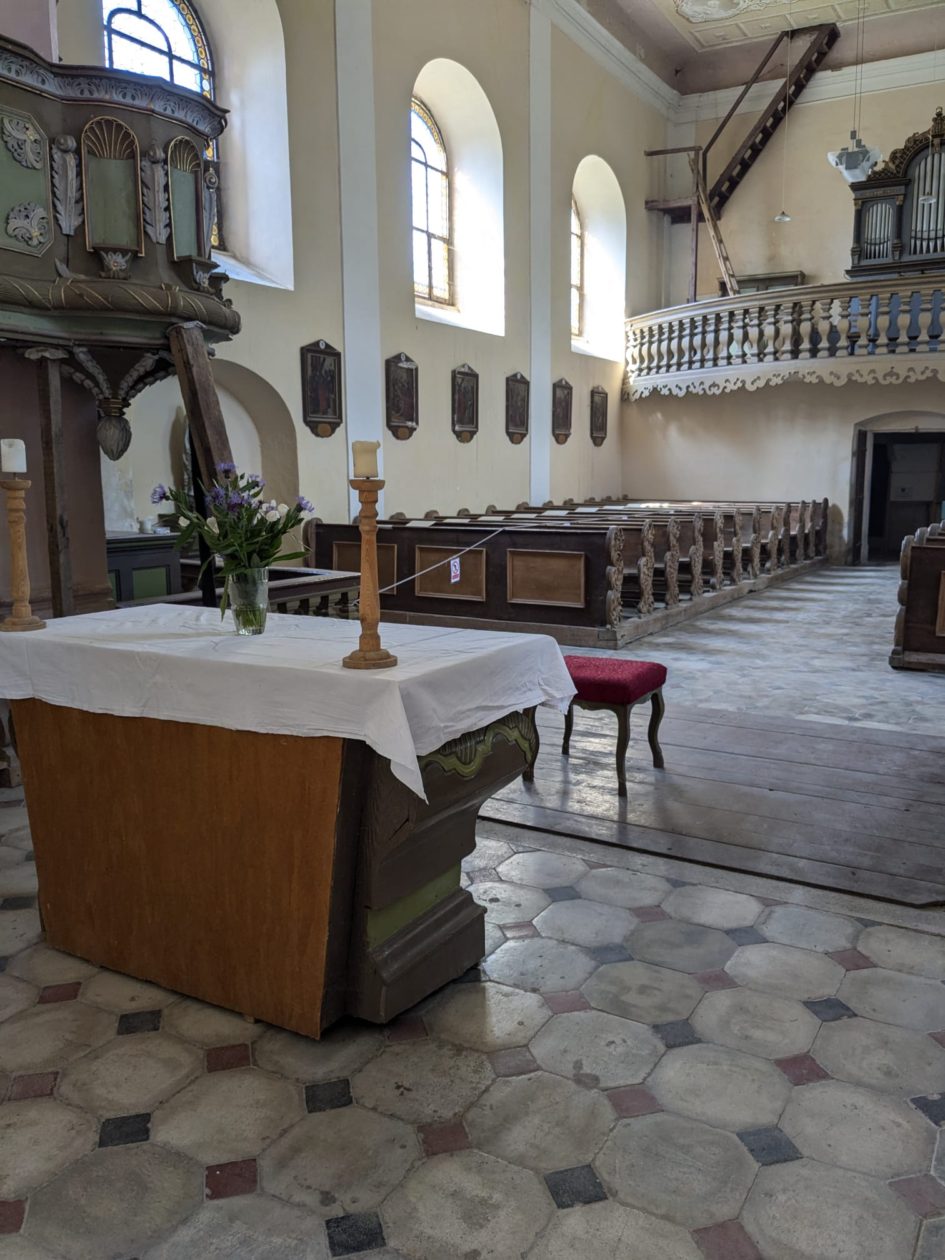 foto interiéru kostela sv. Jakuba Většího v Domslavi